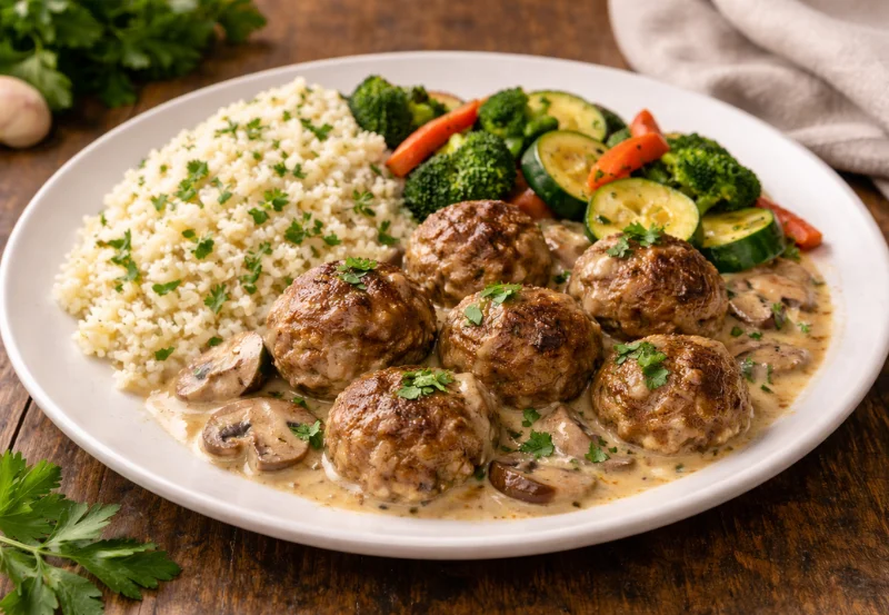 beef stroganoff meatballs
