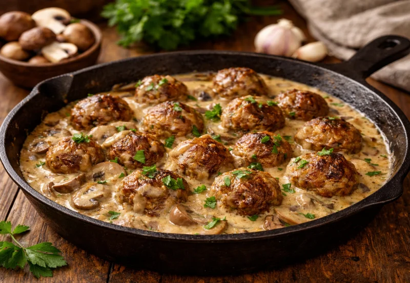 beef stroganoff meatballs