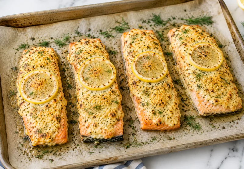 baked salmon with mayo